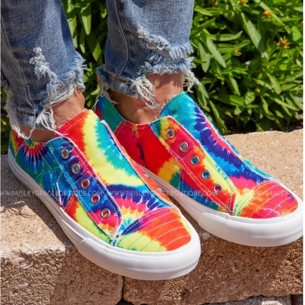 Brand New Gypsy Jazz Multi-Colored Tie-Dye Sneakers (Size 8)